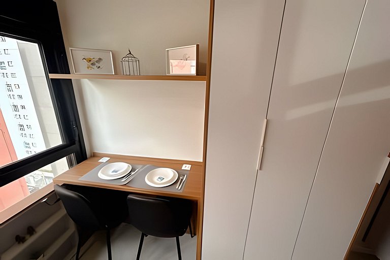 Studio versátil em São Paulo de 14m²