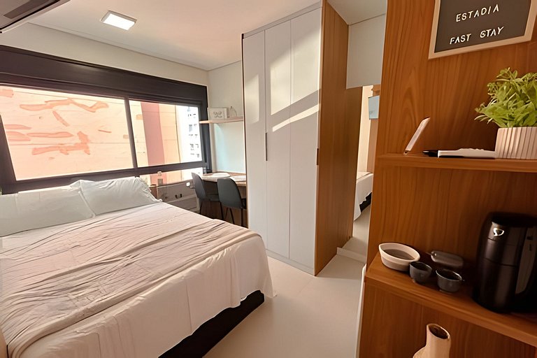 Studio versátil em São Paulo de 14m²