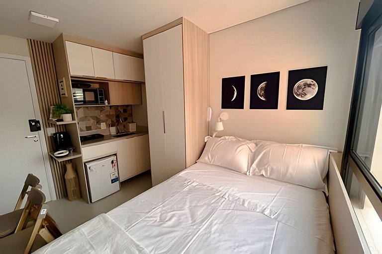 Studio versátil em São Paulo de 14m²