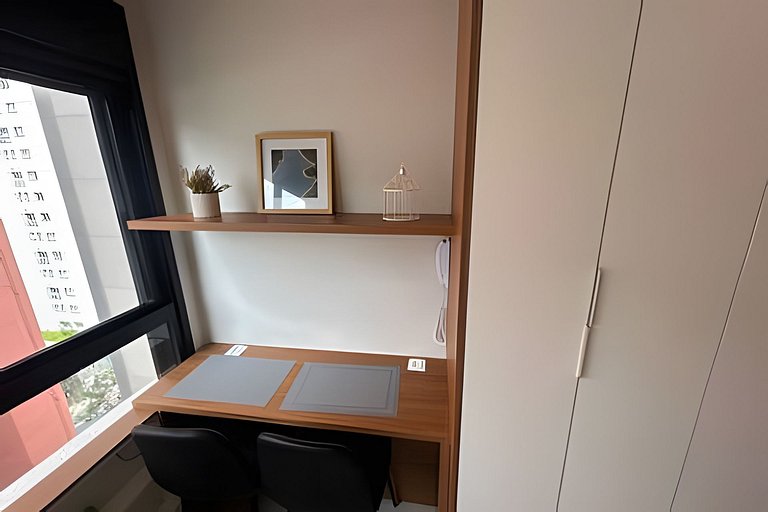 Studio versátil em São Paulo de 14m²