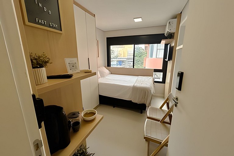 Studio versátil em São Paulo de 14m²