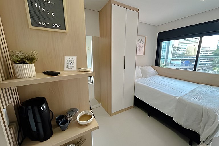 Studio versátil em São Paulo de 14m²